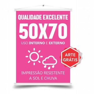 Banner Lona 50x70 - Arte Grátis - Alta Qualidade e Personalização Lona 50x70 Cm Frente Colorida / Verso Sem Impressão   