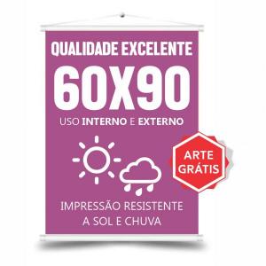 Banner Lona 60x90 - Arte Grátis - Alta Qualidade e Personalização Lona 60x90 Cm Frente Colorida / Verso Sem Impressão   