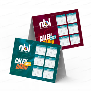 CALENDÁRIOS E FOLHINHAS 2024 CALENDÁRIO DE MESA BÁSICO COUCHÊ 250G SEM VERNIZ 25 unidades Couche brilho - digital 12x35 cm 4x0  Faca calendario basico 