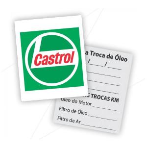Etiqueta Troca de Óleo Alinhamento Troca de Correia Dentada 4x4 Frente e Verso      
