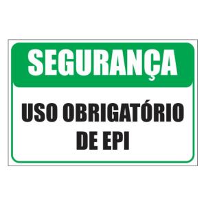 Placa Uso Obrigatório de EPIs 40x60 cm PS 40x60 cm 4x0  Adesivo 