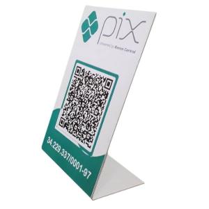 Plaquinha PIX PIC PAY QR Code Instagram Rede Social com Suporte 10x15 Cm  10x15 Cm   1 Dobra 