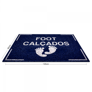 TAPETES E CAPACHOS TAPETE CAPACHO PVC VINÍLICO AZUL MARINHO 1200X800MM - 4X0 - 1unid Tapete capacho - 100% pvc - azul marinho / Gramatura: 12g 120x80 cm 4x0  Tinta branca especial 